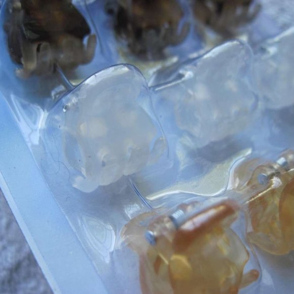 15 Goody Small Claw Clips Mini 1/2" Hair Jaw Plastic Black Brown Frosted Tan - Picture 3 of 5